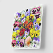  Pansies Vierkante Klok (Hoek)