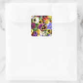  Pansies Vierkante Sticker (Tas)