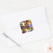  Pansies Vierkante Sticker (Envelop)
