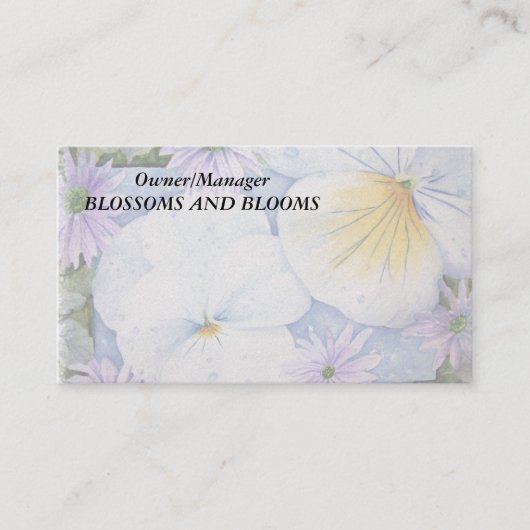 PANSIES  VISITEKAARTJES (Voorkant)