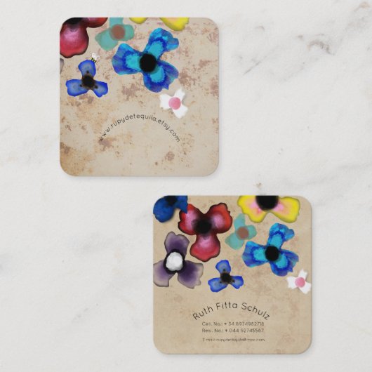 Pansies Visitekaartjes Uniek (Voorkant / Achterkant)