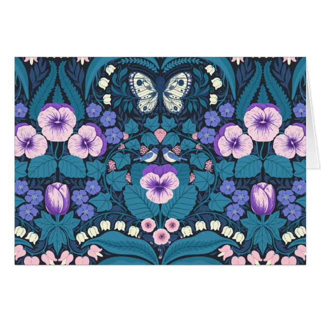 Pansies, vogels en vlinders (Voorkant Horizontaal)