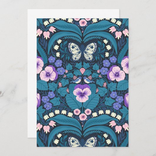 Pansies, vogels en vlinders (Voorkant / Achterkant)