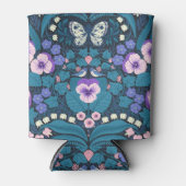 Pansies, vogels en vlinders blikjeskoeler (Voorkant)