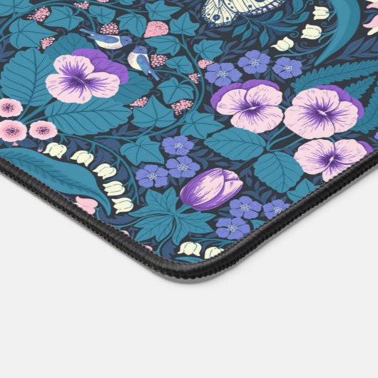 Pansies, vogels en vlinders bureaumat (Hoek)