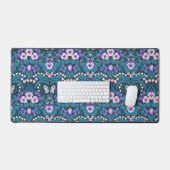 Pansies, vogels en vlinders bureaumat (Keyboard & Muis)