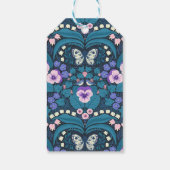 Pansies, vogels en vlinders cadeaulabel (Achterkant)