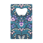 Pansies, vogels en vlinders creditkaart flessenopener (Voorkant)