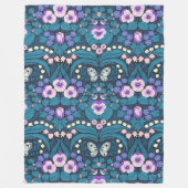 Pansies, vogels en vlinders fleece deken (Voorkant)