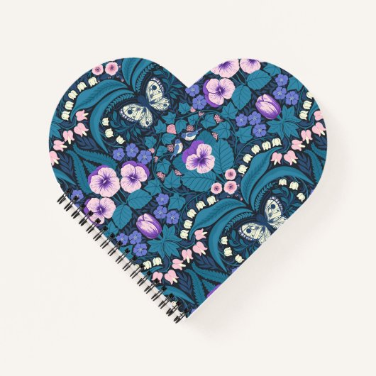 Pansies, vogels en vlinders notitieboek (Voorkant)