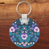Pansies, vogels en vlinders sleutelhanger (Voorkant)