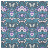 Pansies, vogels en vlinders stof (Swatch)