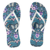 Pansies, vogels en vlinders teenslippers (Voetbed)