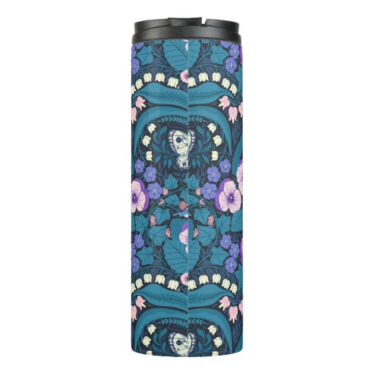 Pansies, vogels en vlinders thermosbeker (Achterkant)