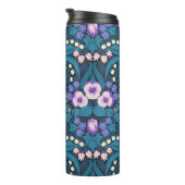 Pansies, vogels en vlinders thermosbeker (Geroteerd rechts)