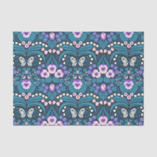 Pansies, vogels en vlinders tissuepapier