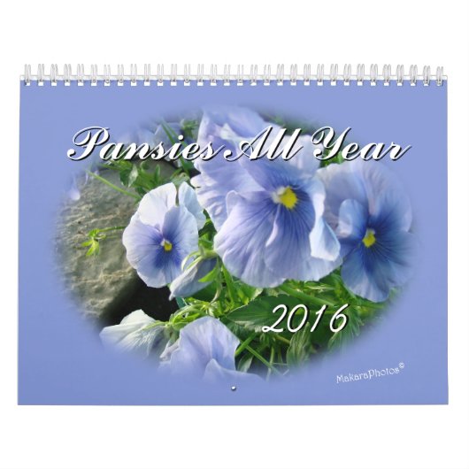 Pansies voor het jaar 2016: kalender-aangepast kalender (Hoes)