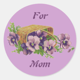 Pansies voor Mam Ronde Sticker