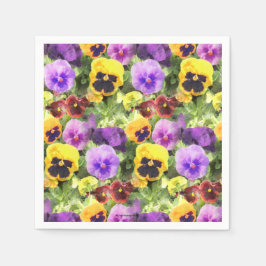 Pansies Waterverf Servet