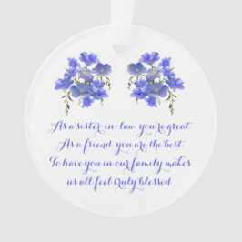 Pansies, zuster in de wet, vriend en familie ornament