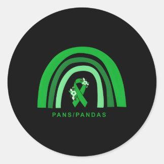 Panspanda's Bewustzijn Bloemen Groen Lint Regenboo Ronde Sticker