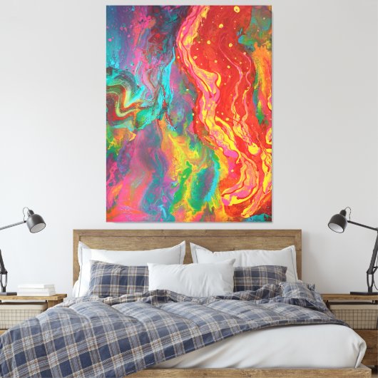 "Panspermia Stretched", abstract, psychedelic Canvas Afdruk (Insitu (Slaapkamer))