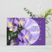 Pansy 1023 Uitnodiging-aanpas elke gelegenheid Kaart (Staand voorkant)