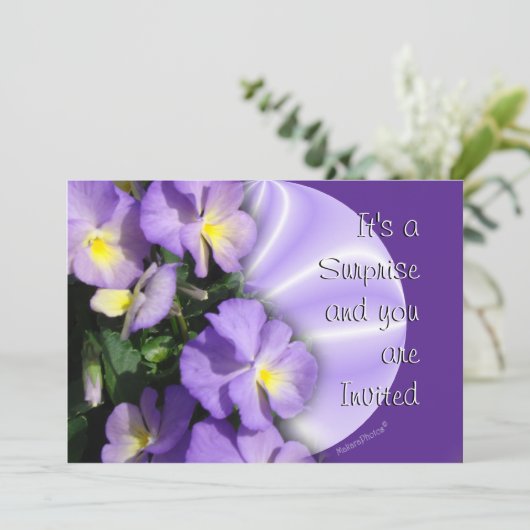 Pansy 1023 Uitnodiging-aanpas elke gelegenheid Kaart (Staand voorkant)