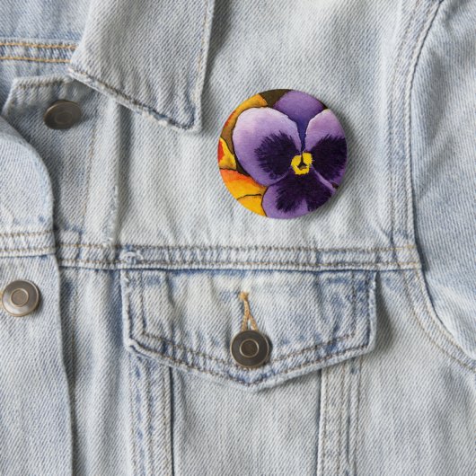 "Pansy #1" Floral Button (In situ)
