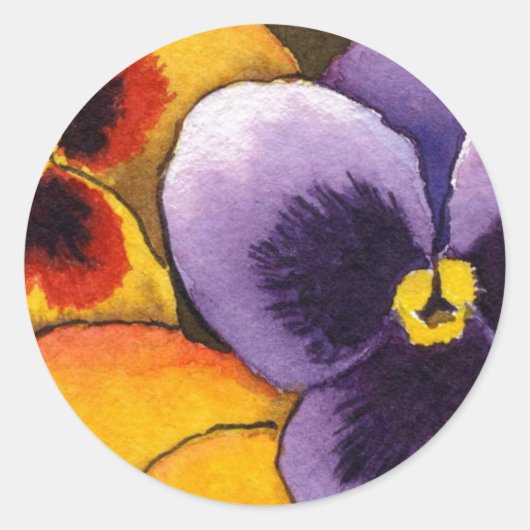 "Pansy #1" Floral Sticker (Voorkant)