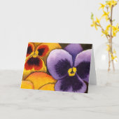 "Pansy #1" Floral Wenskaart Kaart (Gele Bloem)