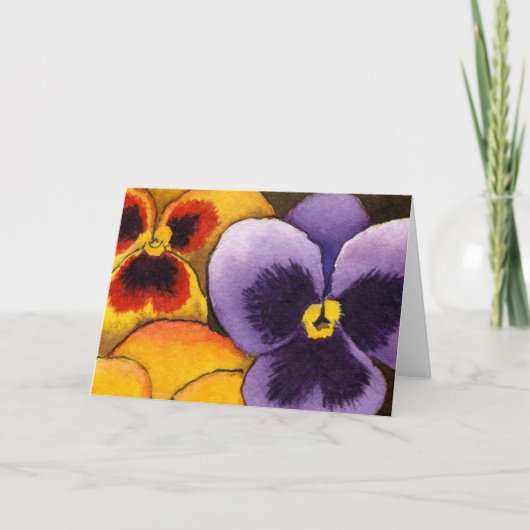 "Pansy #1" Floral Wenskaart Kaart (Voorkant)