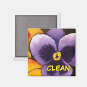 "Pansy #1" Status van schoonmaakwasmachine Magnet (Voorkant / Achterkant)