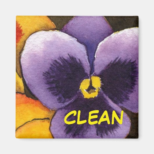 "Pansy #1" Status van schoonmaakwasmachine Magnet (Voorkant)