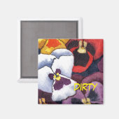 "Pansy #2" Dirty Floral Dishwasher Status Magnet (Voorkant / Achterkant)