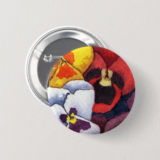 "Pansy #2" Floral Button (Voorkant /achterkant)