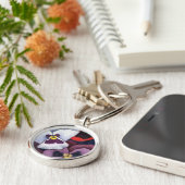 "Pansy 2" Floral Sleutelhanger (Zijkant)