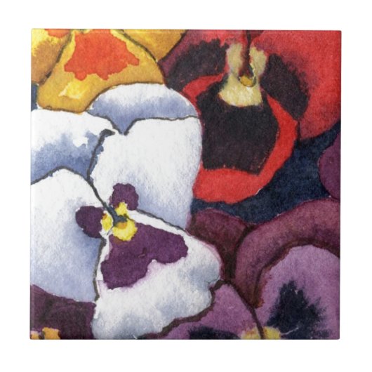 "Pansy #2" Keukentuinkeramische tegel Tegeltje (Voorkant)