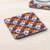 "Pansy #2 Tiled Pattern" Floral Onderzetter set (Linkerzijde)