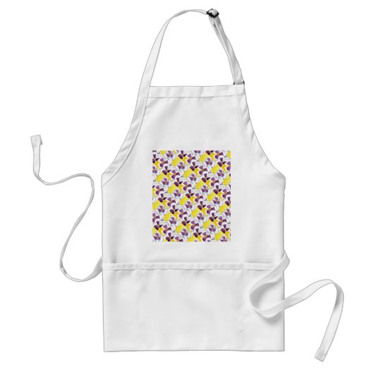 "Pansy #4" Floral Apron Standaard Schort (Voorkant)
