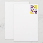 "Pansy #4" Floral Stationery Briefpapier (Voorkant / Achterkant)