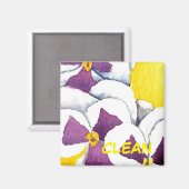 "Pansy #4" Status van schoonmaakwasmachine Magnet (Voorkant / Achterkant)