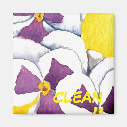 "Pansy #4" Status van schoonmaakwasmachine Magnet (Voorkant)