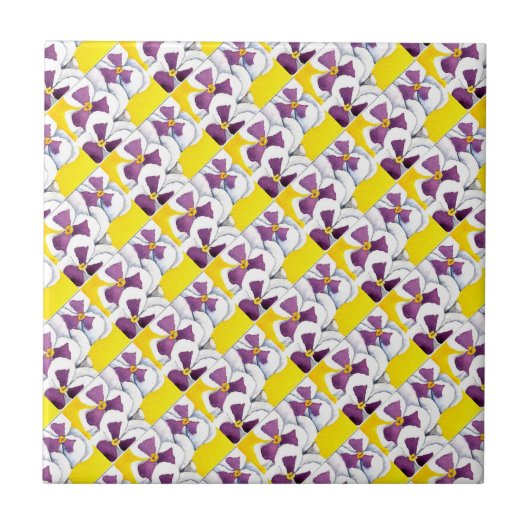 "Pansy #4 Tiled" Kitchen Garden Ceramic Tile Tegeltje (Voorkant)