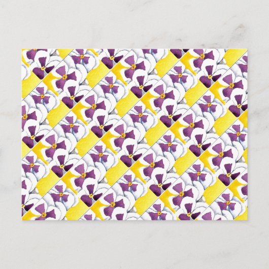 "Pansy #4 Tiled Pattern" Floral Briefkaart (Voorkant)
