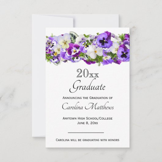 Pansy-Afstuderen Aankondiging (Voorkant)