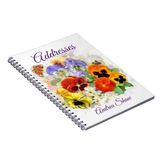 Pansy and Butterfly Address Book Notitieboek (Rechterzijde)