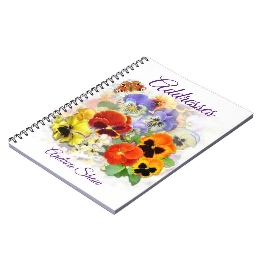 Pansy and Butterfly Address Book Notitieboek (Linkerzijde)