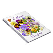 Pansy and Butterfly Address Book Notitieboek (Rechterzijde)