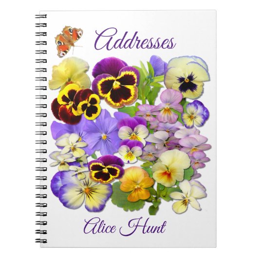 Pansy and Butterfly Address Book Notitieboek (Voorkant)